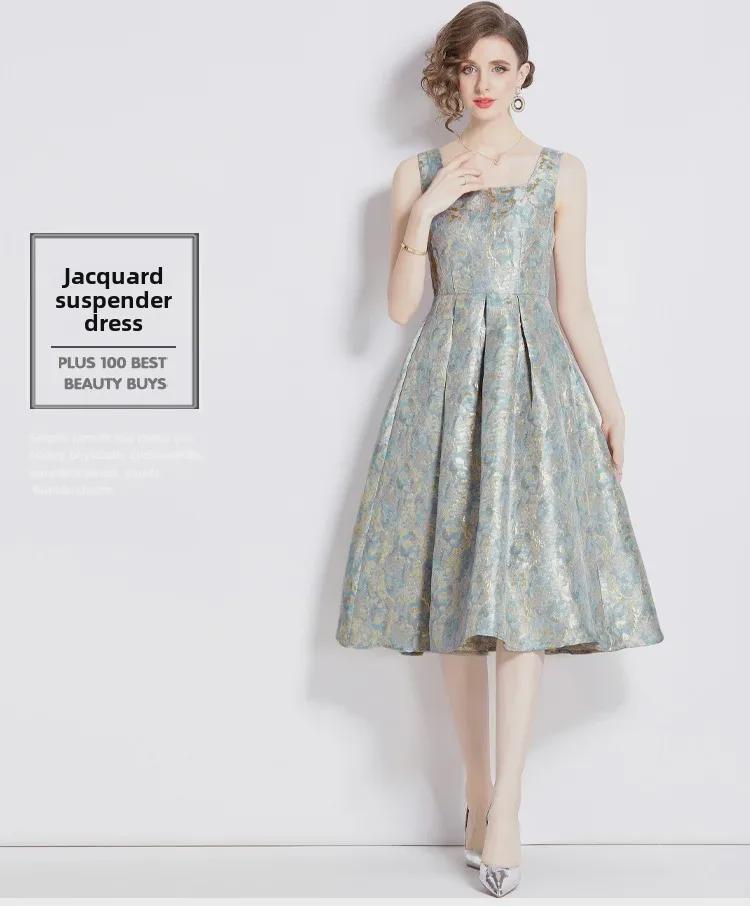 2024 Early Spring French Jacquard Dress: Retro Texture & Color