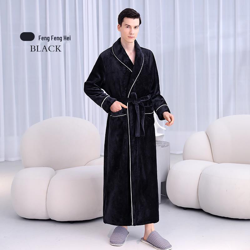 Thick Flannel Couple Bathrobe - Plus Size Homewear for Women & Men