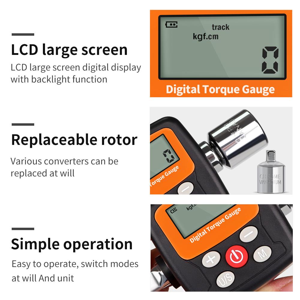 Adjustable Torque Tester ANCG With Torque Adapter Digital Torque Meter Wrench Head Bike Set Car Repair Bicycle ANCG 4-135