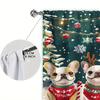 2 peças de cortina estampada de buldogue francês para decoração de casa de Natal - tratamento de janela de bolso de haste para quarto, escritório, cozinha