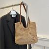 2025 New Cotton Thread Woven Bag Women's Large-capacity Fashion Shoulder Bag Hollow Tote Bag