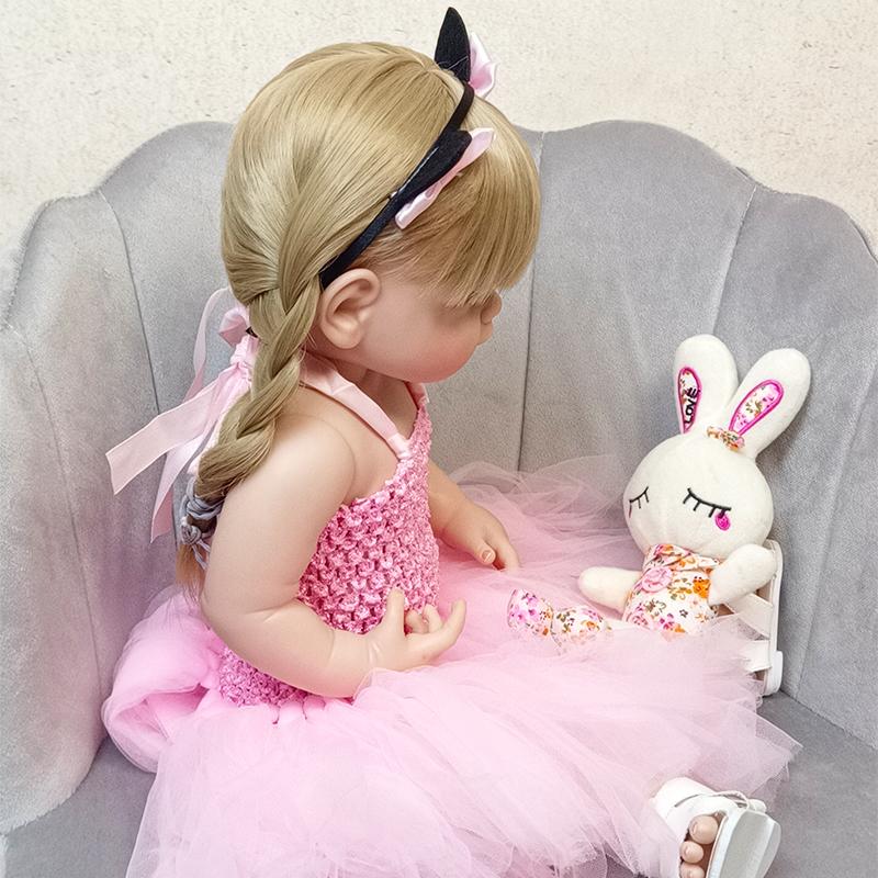 Original 55cm Reborn Baby Toddler Doll Full Silicone Body Vinyl Toy For Girl Princess Bebe Accompanying Toy Christmas Gift