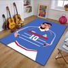 Blue Jersey Soccer Player Design Patterned Carpet, Non Slip Mat Suitable for Living Room and Bedroom Sofas