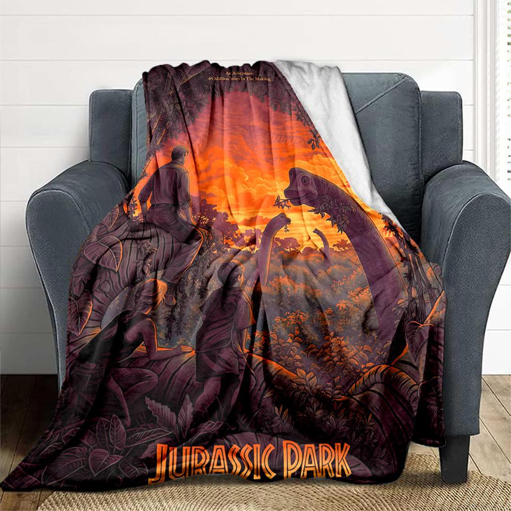 1pc Dinosaur, Adventure Blanket Lightweight Flannel Blanket Throw Blanket For Sofa, Bed, Travel, Camping, Livingroom, Office, Couch