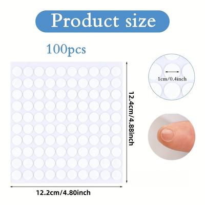 500pcs/100pcs Waterproof Double-Sided Adhesive Dots - Removable, No-Residue Round Stickers for Office, Holiday Decor & Party Use