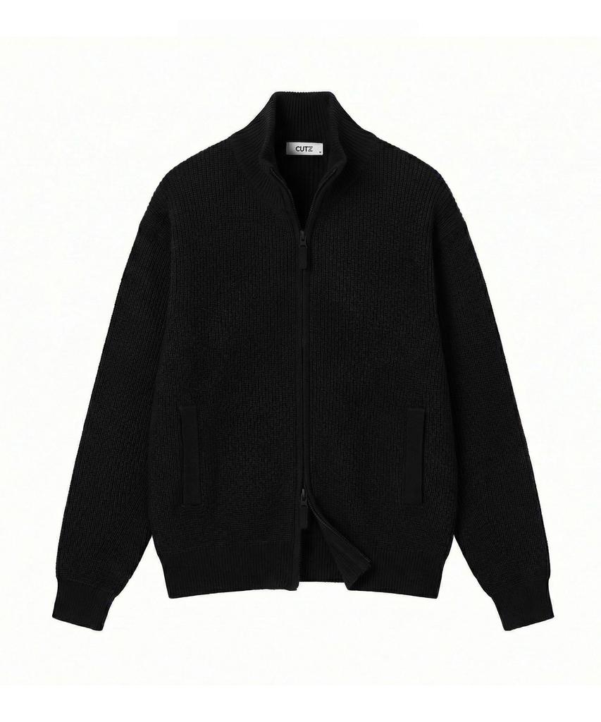 Cutz Two-Way Zip-Up Knit Cardigan - 4 Colors