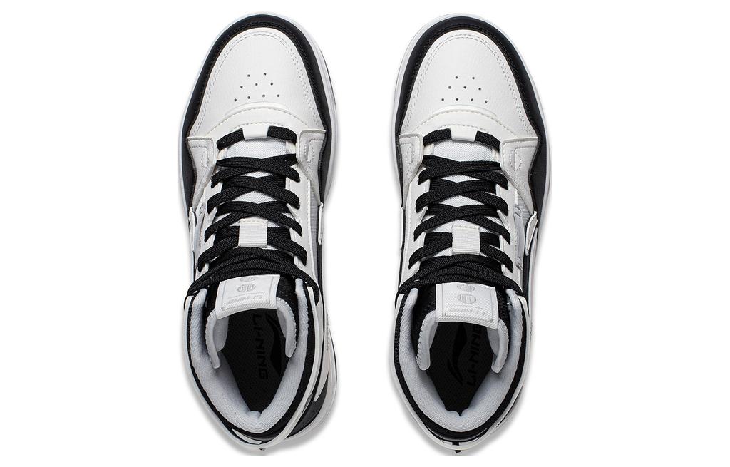 Li Ning Mountain Origin 2.0 Slip Resistant Abrasion Resistant High top Skateboard Shoes Women's Black White AGCT346-1