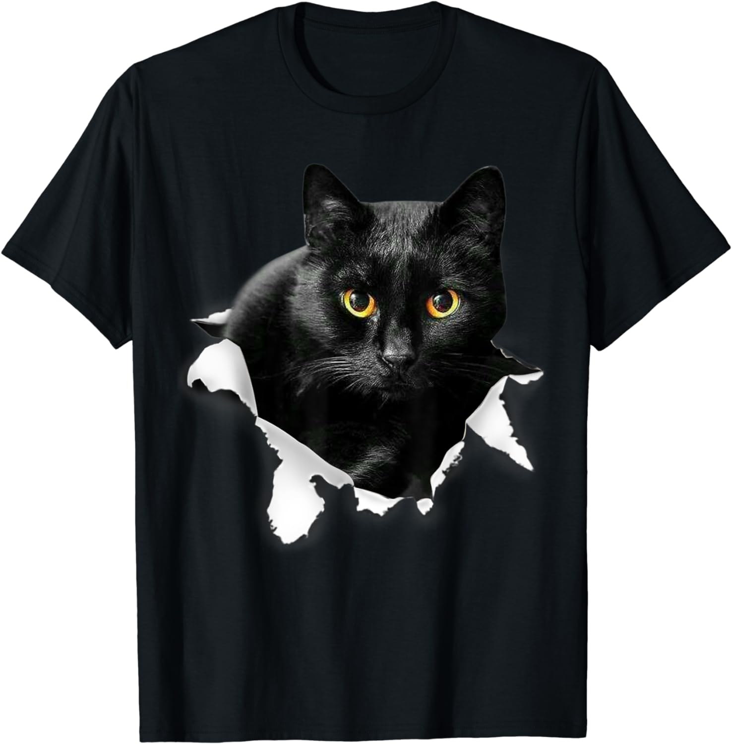 

Футболка унисекс с рваной тканью «Черный кот», «Любовник кошек, папа, кошка, мама»