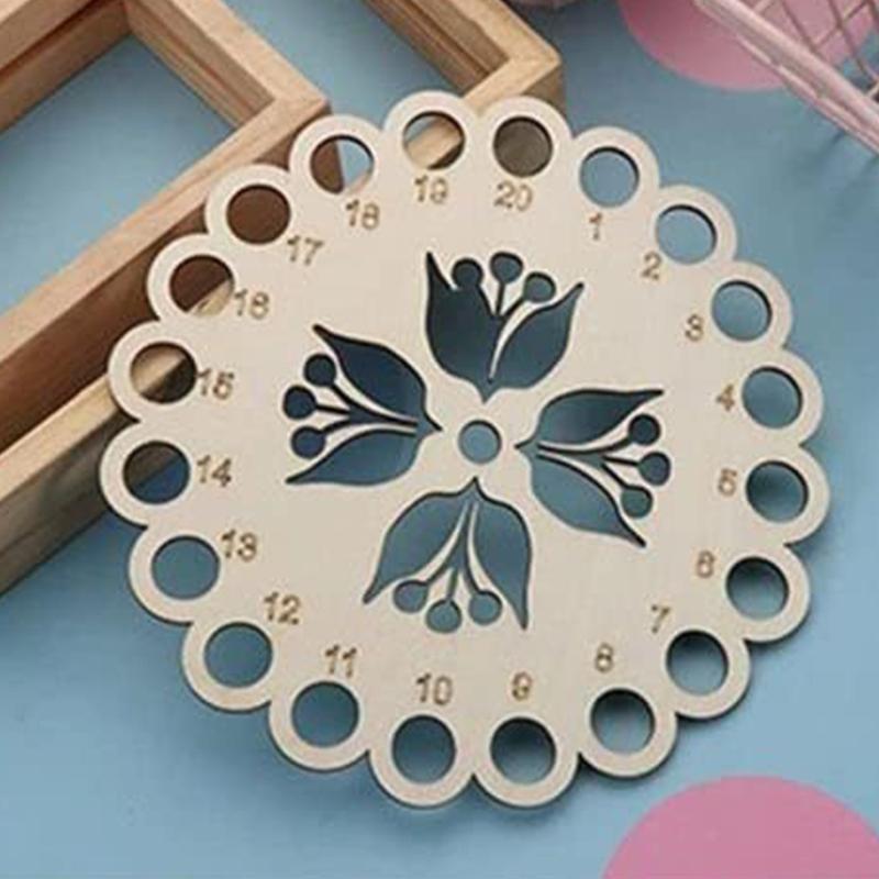 4Pieces Wood Stitching Thread Holder Disc Numbered Embroidery Floss Thread Organiser Embroidery Thread Dispenser Disc