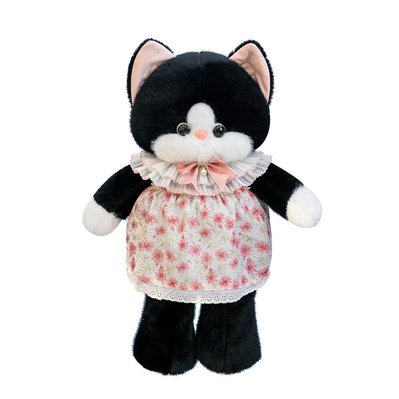 Cat Floral Dress Plush Toy Cartoon Animal Stuffed Doll Decoration Gift Birthday