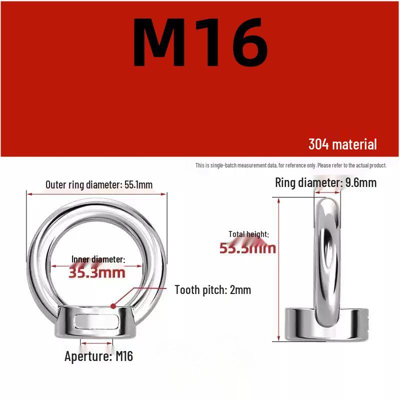 304 Stainless Steel Lifting Eye Nut - Round, Triangular Lug Nut Ring Cap