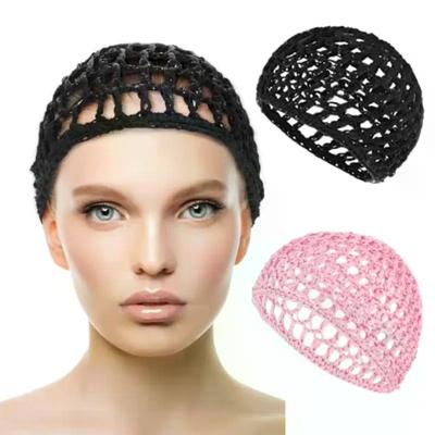 Häkel-Haarnetz mit Hohlmaschen, gewebte Haarkappe, Haube, Nachtmütze, Schlafkappe für Damen, Perücken-Kopfbedeckung, Zubehör zum Schlafen