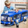 Vysoce kvalitní simulační autobus Velké velikosti odolný proti pádu Lehká hudba Model autobusu se setrvačností Zatahovací auto Vzdělávací hračky Dárky