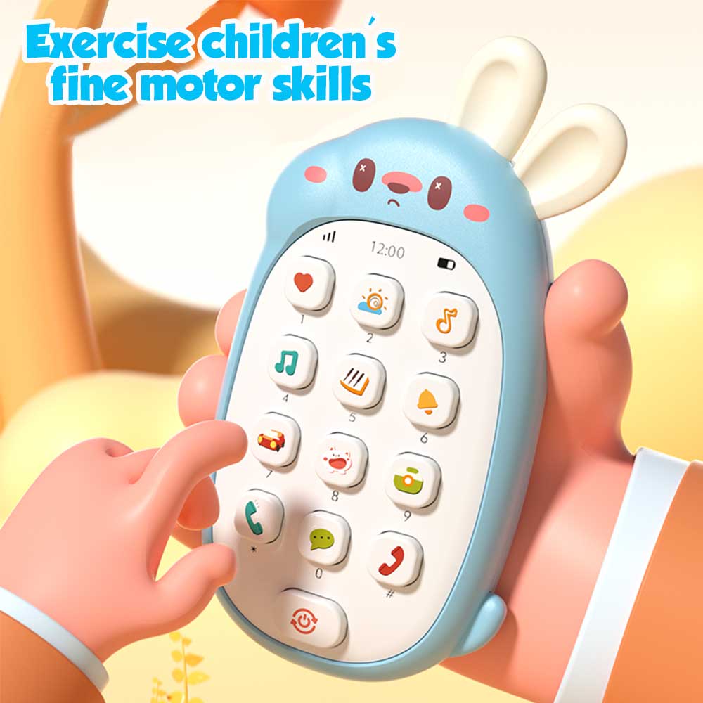 Telefon Króliczek dla Dzieci Zabawki dla Niemowląt, Telefon Dźwiękowy Muzyczny Wczesnoszkolne Zabawki Montessori dla Malucha, Prezent Urodzinowy Świąteczny