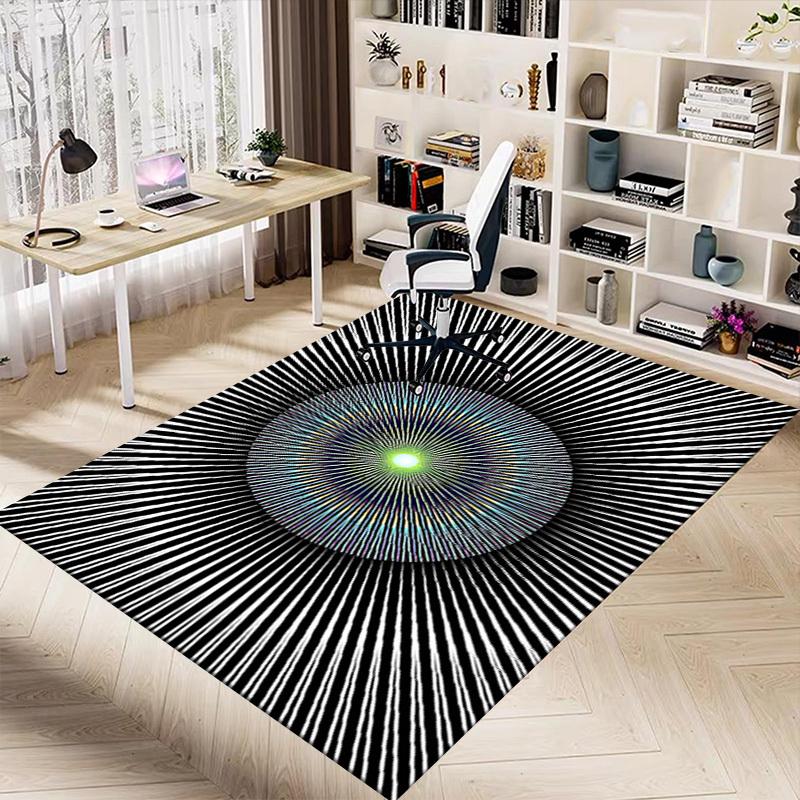 1PC Circle Lines Extra Large Non Slip Floor carpet, Office, family, bedroom, Studio Large Area Rug Indoor Rugs, , Vibrant Colors