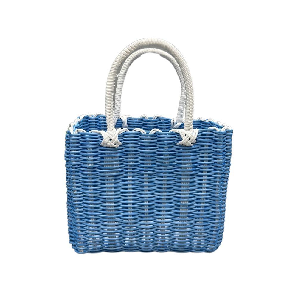 Plastic Storage Basket Square Woven Handbag Creative Hanging Baskets  Vegetable
