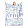 30 Colors Personalized Name Flannel Blanket For Girls Boys Letter Monochrome Customized Baby Adult Name Blanket Birthday Gift