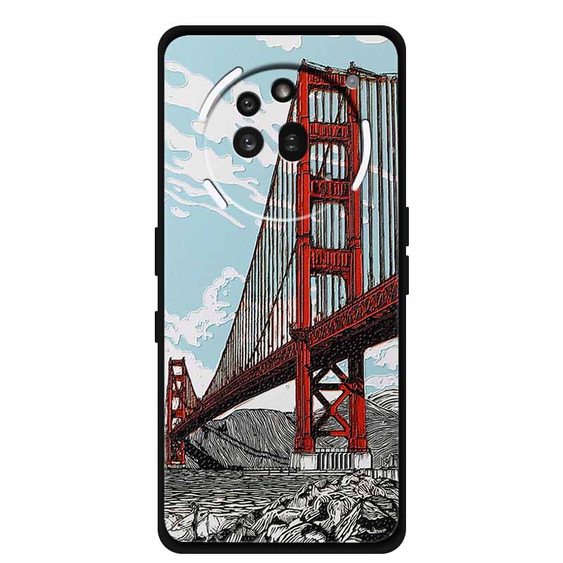 3D Prägehülle Für Nothing Phone 3A Pro Hülle 3 A Pro Hülle Blumen Schwarzes Silikon Weiche Rückabdeckung Für Nothing Phone3A Pro Hülle