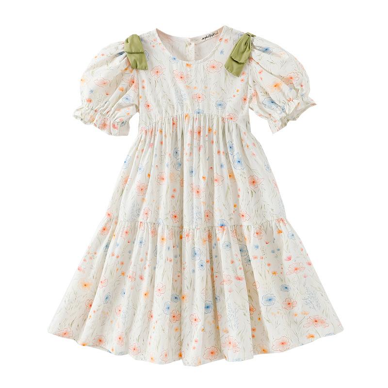 Girls  Fashion Dress - Summer Children s Princess Floral Dress 120cm