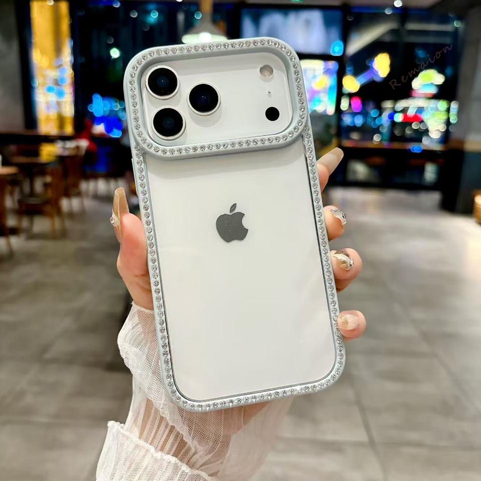 New Diamond Phone Case for iPhone 13 12 11 14 15 16 17 Pro Max Air 16 15 14 Plus Clear Bling Glitter Protector Shockproof Cover