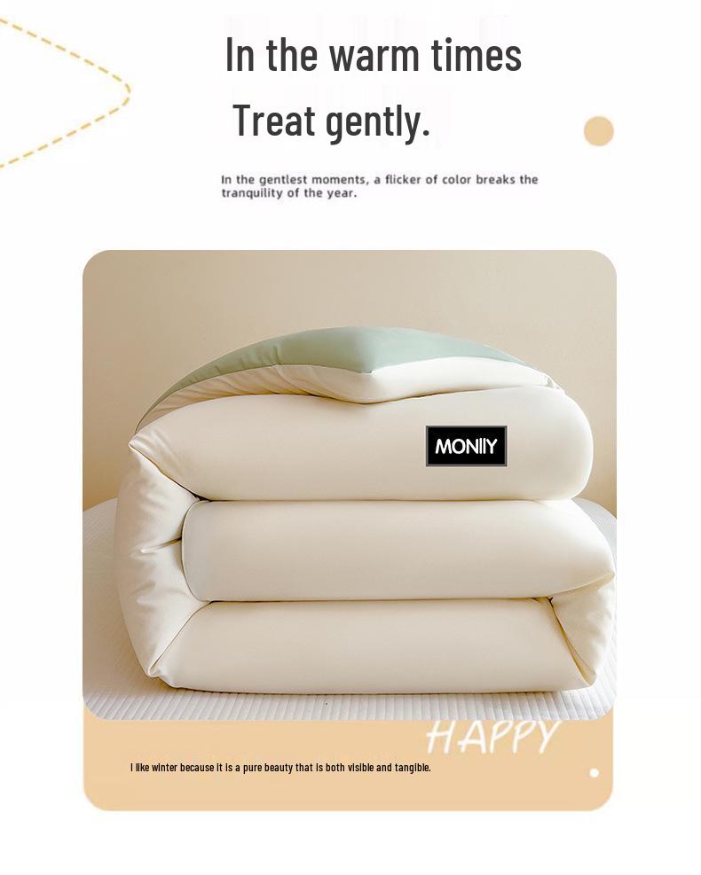 Thickened Warm Quilt Comforter - Soft, Skin-Friendly, All-Season Bedding for Student Dorms