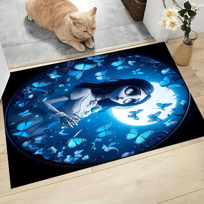 1Pc Ghostly Bride Butterflies Carpet Rug Customizable Soft Washable Antislip Home Living Room Sofa Mats Personalized Rug 0917156