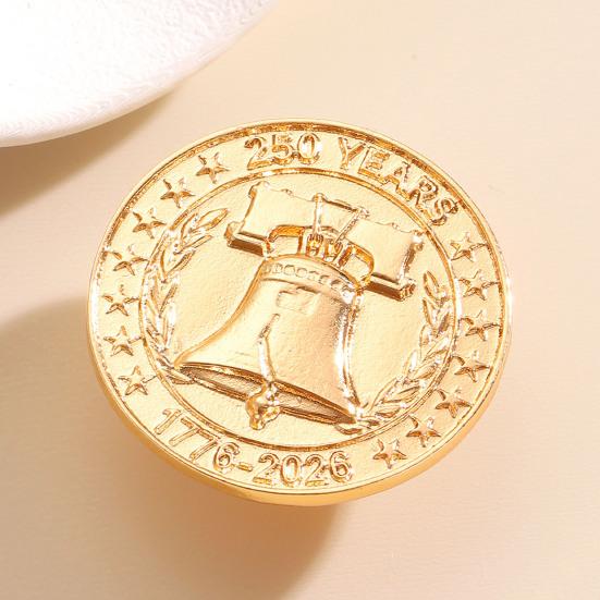 250th Anniversary Brooch Pin Commemorative Medal National Flag Brooch 3D Relief Liberty Bell Stars Stripes Enamel Pin Jewelry