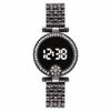 New Fashion Women Watches Luxury Ladies Rhinestone LED Digital Watch Simple Round Dial Alloy Strap Women Wristwatch Reloj Mujer