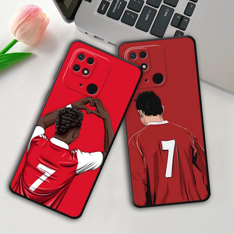 Phone Case for Poco X7 C71 X4 Pro M5s M7 M3 M4 Pro C40 C50 X3 NFC F3 F7 C75 X5 C51 C61 Soft Cover Football Star Numbers