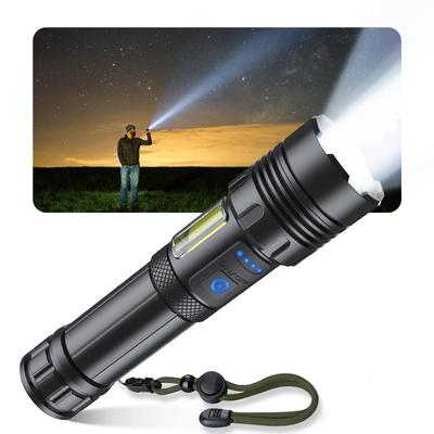 Powerful Flashlight [Supervised by Disaster Prevention Specialists, Ultra-High Brightness, XHP160 Chip] 5000mAh High Capacity Battery, Military Grade,