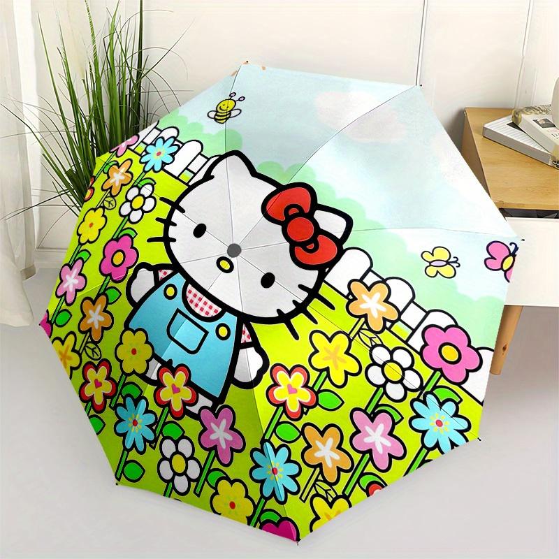 

1pc Hello Kitty Garden Umbrella with Plastic Handle,Suitable for All Seasons Home Travel Outdoor UmbrellaSanlio354