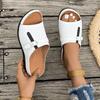 Foreign trade summer new fashion casual thick-soled large-size cool slippers women's solid color hollow fish mouth women's sandals