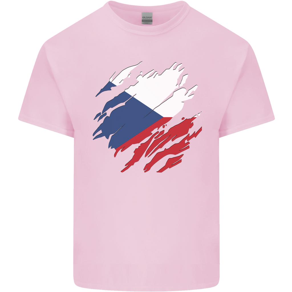 Torn Czechia Flag Czech Republic Day Football Unisexs Light Cotton TShirt