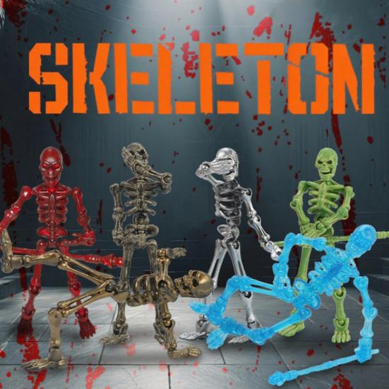 3D Printed Skeleton Action Figure Multi-Jointed Movable Articulated Skeleton Toy Collectible Desktop Decoration for Kids Artists Collectors