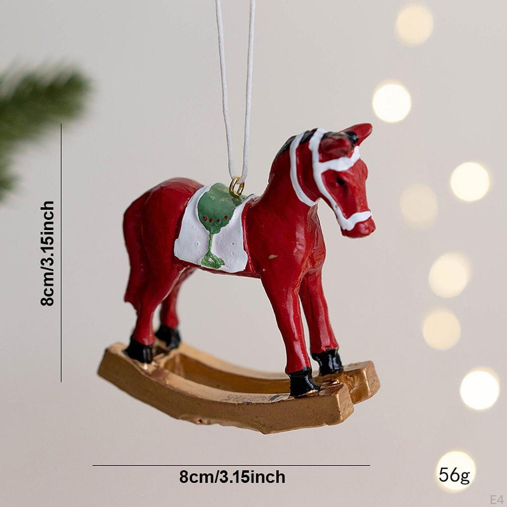 Christmas Horse Figurine Home Accent Decoration for Table Shelf Entrance