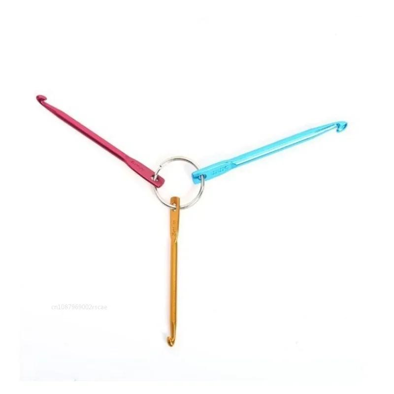 3pcs/set Crochet Needles Multicolour Mini Aluminum Keychain Crochet Hooks DIY Crafts Sewing Tools Knitting Weaving Hair Needles