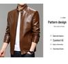Men's Casual Autumn Leather Jacket - Middle-aged Plus Velvet Thick Style