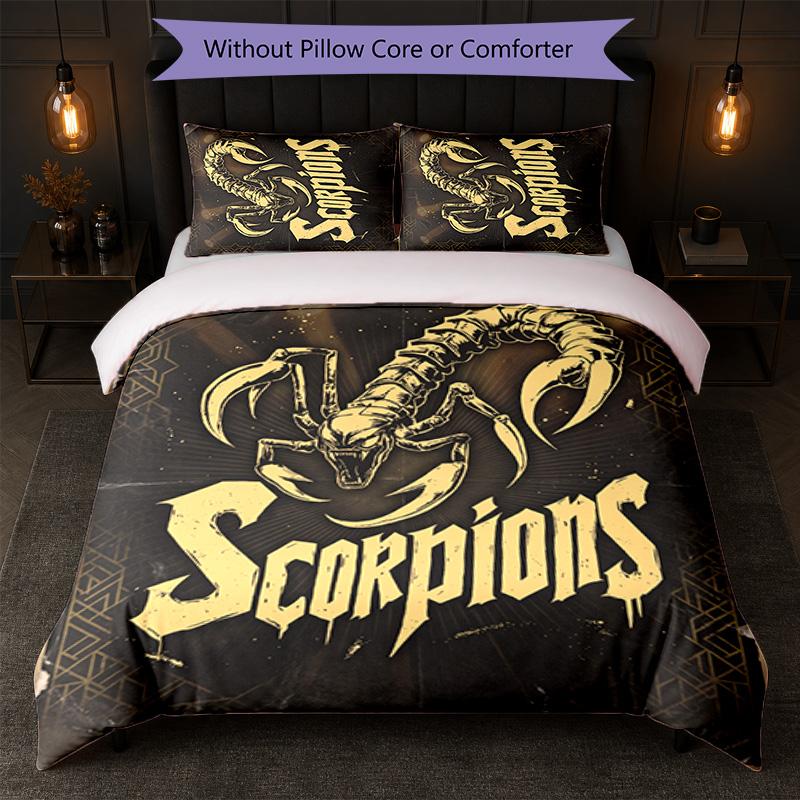Scorpions Print 3Pcs Bedding Set Duvet Cover With Two Pillowcases Soft Bed Linen For Household Bedroom