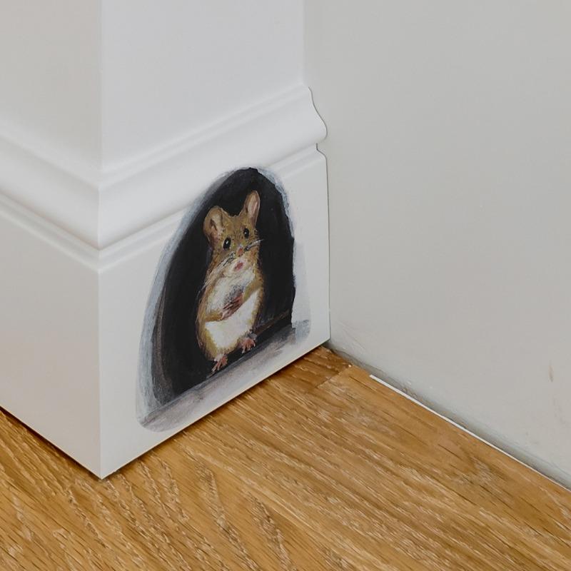 DZ897 Cartoon Cute Little Mouse Mouse Hole Bedroom Living Room Staircase Beautification and Decoration Wall Sticker