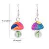 Unique Dangle Earrings Simple Colorful Mushroom Pendant Drop Earrings Statement Jewelry Fashion Small Hoop Earrings