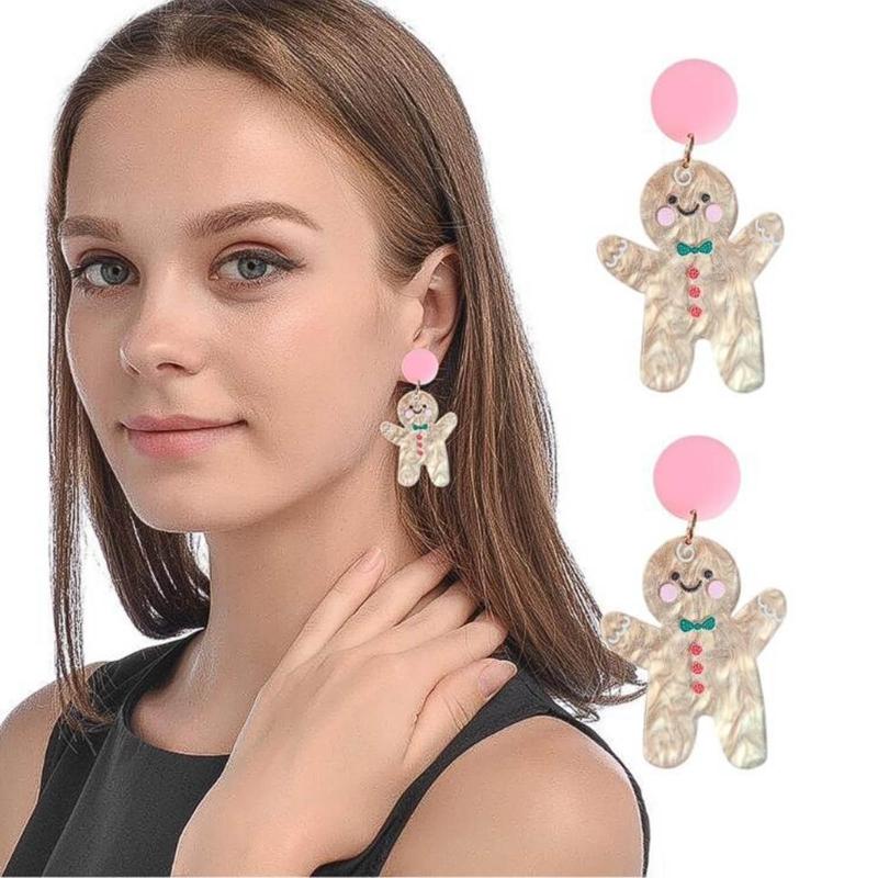 Fashion Dangle Earrings Tree Alpacas Gingerbreads Man Earrings Statement Jewelry