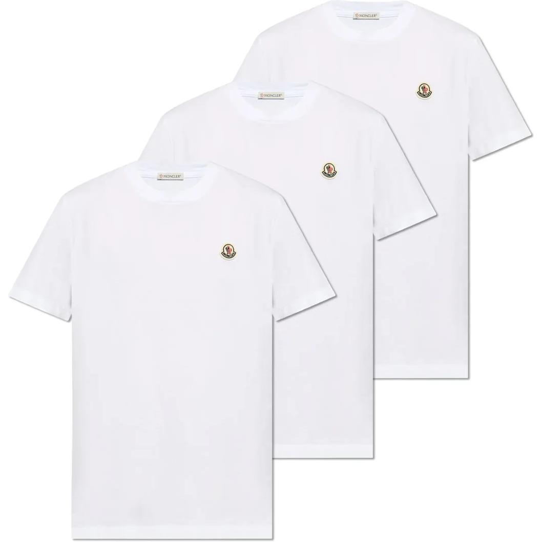 Moncler Logo Ronde Hals Trui Korte Mouwen T-shirt 3-Pack Heren Tops Wit J20918C00022829H8001 XL white