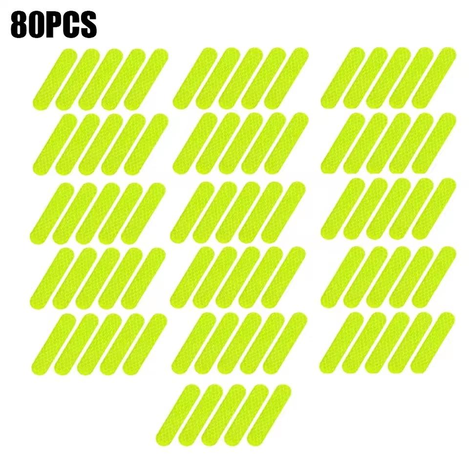 80-10PCS Car Helmet Safety Reflective Warning Stickers High Visibility Reflector Tape for Night Walking Riding Warning Stickers