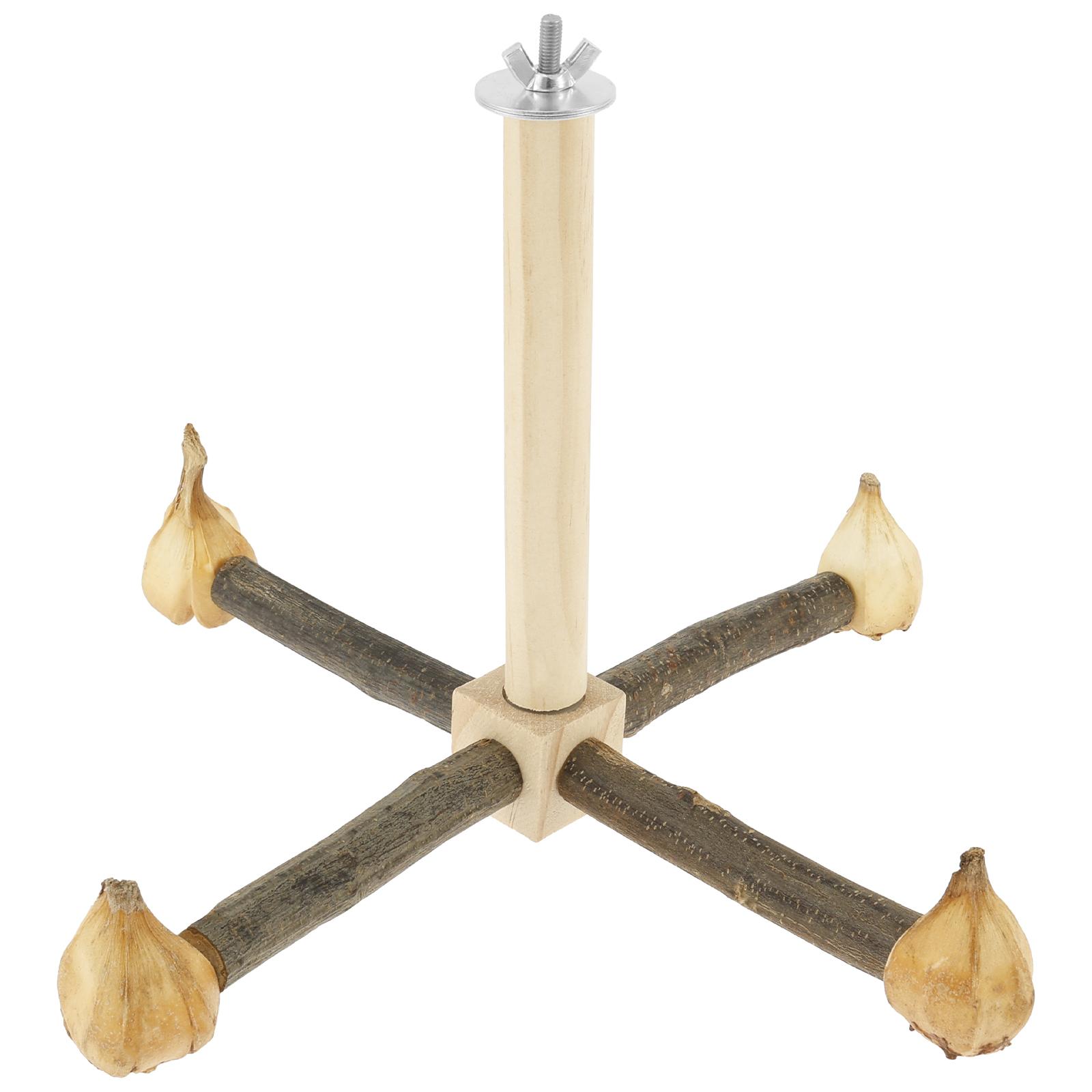 

Деревянная подставка-жердочка для птиц, игрушка, вращающаяся на 360°, жердочка для упражнений попугаев, с жевательной игрушкой, аксессуары для птичьей клетки для домашних попугаев