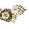 Contemporary Metal Wall Art, Intricate Floral Design Hanging Sculpture for Living Room Decor