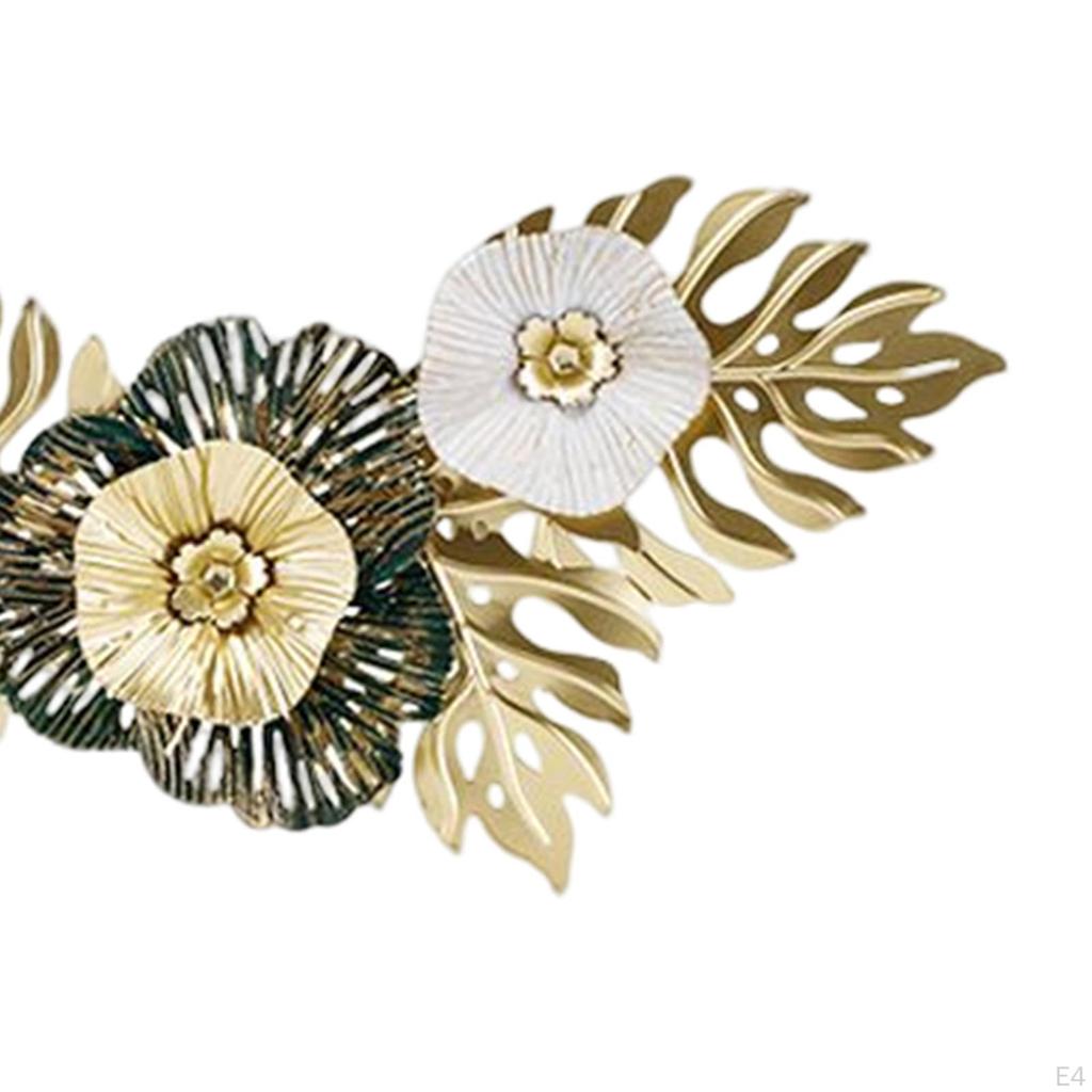 Contemporary Metal Wall Art, Intricate Floral Design Hanging Sculpture for Living Room Decor