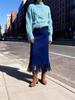 2025 Women's Elegant Tassel Long Suede Plush Skirt - Autumn/Winter Slim-Fit H-Line