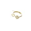 New Stainless Steel 18k Four-Leaf Clover Love Open Ring Female Fashion Light Luxury Design Ring