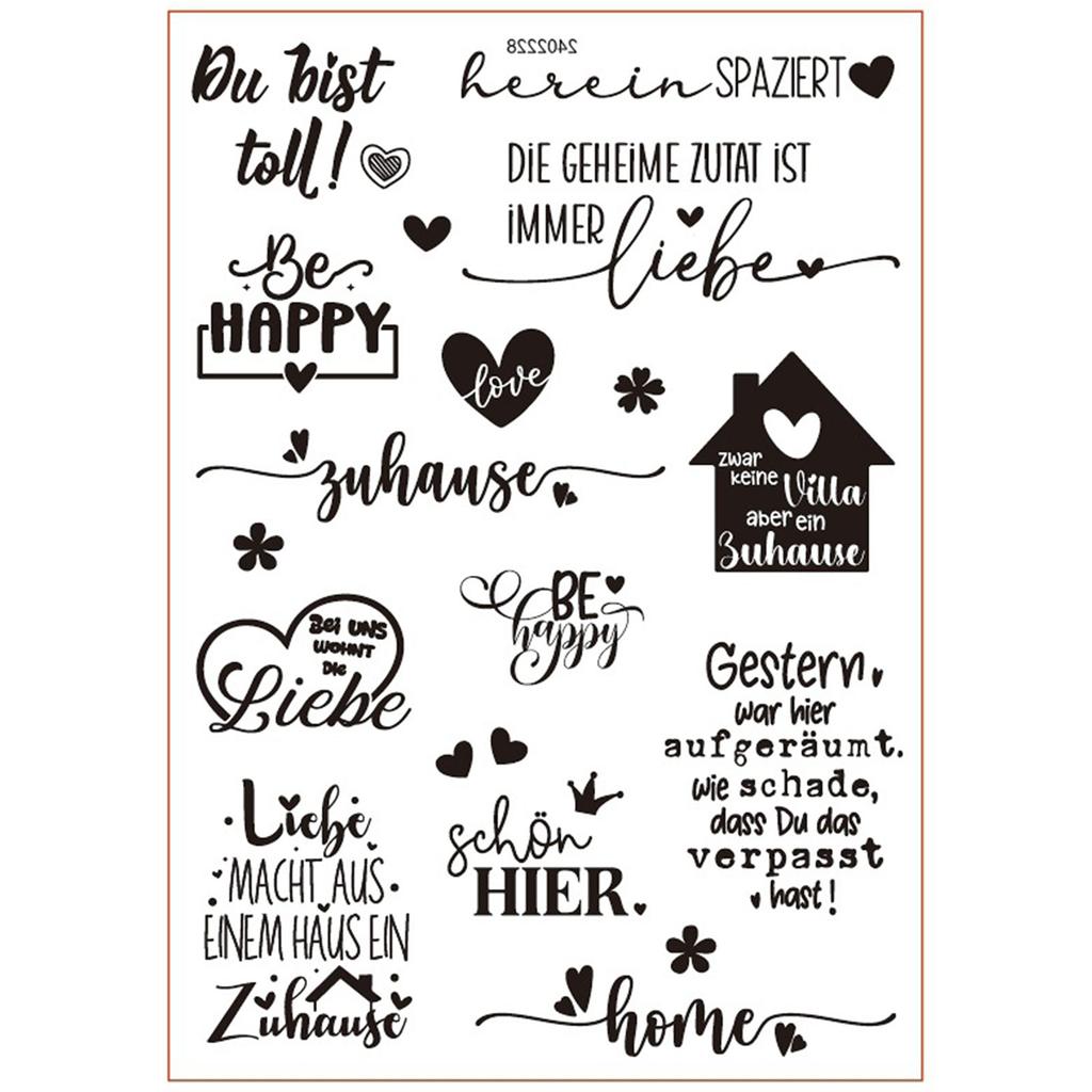German Blessing Words Rub On Sticker Water Transfer Candle Sticker for Candle Ceramic Mug Glassware Wood Furniture
