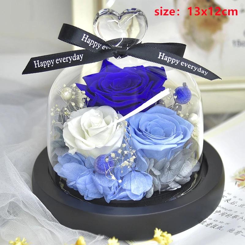 Valentines Day Gift for Girlfriend Eternal Rose LED Light Flower In Glass Cover Mothers Day Birthday Party Wedding Decoration